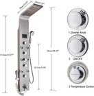 Led Shower Panel Tower Massage System Rain waterfall Head Faucet Stainless Steel
