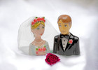 Ceramic Wedding Bride   Groom Salt   Pepper Shakers  Wedding D  cor  Wedding Gift