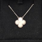 Vc   Arpels Vintage Alhambra Necklace Mother-of-pearl 1 Motif White Gold