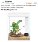 Betta Fish Tank  2 Gallon Glass Aquarium With Filter And Light    More Supplies