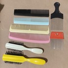 Vintage Conair Hair Styling Lot 8 Pc Combs Nylon Bristle Brushes Metal Picks