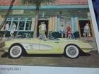 Automotive Art Post Card From Key West Florida 1958 Corvette Dana Forrester