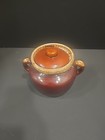 Vintage Mccoy 341 Brown Pottery Crock Bean Pot With Lid Brown Drip Glazed  Read