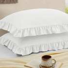 Ruffled Pillow Cases Set Of 2 King Pillow Shams King - 20 X 36 Inch White