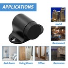 Floor Mount Door Stopper  Heavy Duty Door Stop Flat Black Doorstop With Rubber B
