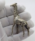 Vintage Italian Handmade Genuine Silver Detailed Giraffe Figurine Miniature