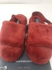 Slip-on Faux Fur Slides Red Padded Footbed Indoor Outsole Women s Size 5 6