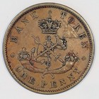 1852 Bank Of Upper Canada Penny Token Breton-719  Pc-6b5 Xf Large 2 Heaton Mint