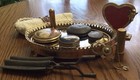 Antique Mirror Makeup Compacts Glove Clip Brass Lipstick Curling Iron Lot
