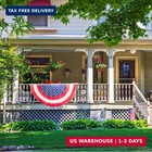 July 4th American Flag Banner Bunting Half Fan Patriotic Porch Garland Decoratio