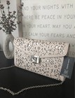 Inc International Concepts Beige Floral Cutout Crossbody Bag Chain Strap Turn