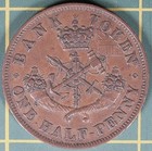 1854 Province Of Canada Half Penny Token Pc-5c1