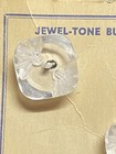 2 Vintage Reverse Carved Lucite Flower Buttons On Original Card 3 4   