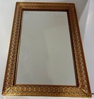 Vtg Mirror Vanity Perfume Tray Filigree Ornate Metal With Legs Lightweight