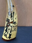 Vintage Hand-painted Ox Horn - Folk Art From Senegal 15 