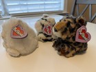 Swibco Puffkins Mini Beanbag Plush Lot Of 3 Cat  Tiger  Leopard 1997