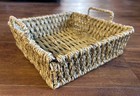 Handwoven Natural Fiber Storage Basket With Handles