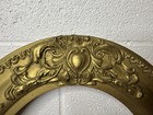 Antique Victorian Wood Gold Gesso Gilded Frame Plaster Scroll Flower Oval 25x19   