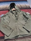 Vintage 40s Wwii Usn Navy Parka Anorak Jacket Foul Weather Smock Pullover 13   