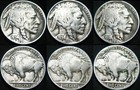 1934-1938 Pds Buffalo Nickels 12 Coin Complete Short Set Full Dates Nice Coins
