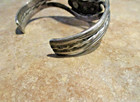 Splendid     Vintage Navajo Sterling Silver Petrified Agate Bracelet