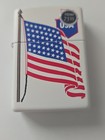 Zippo U s  Flag Flying On A Flag Pole White Lighter 
