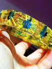 Natural Gold Rutilated Titanium Quartz Rectangle Beads Bracelet 14x9mm Aaaa