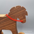 Vintage Wooden Pull Horse Toy Handmade Rolling Wheels
