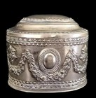French Baroque Jewelry Box Casket Silver Plated Black Felt Lined Vintage 1960s
