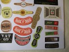 Unused  Lot 38 Labels Beer Wine Ale Sherry Grant s Regency Hop Bitters Vat 69