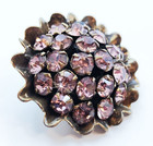 Large Jewel Button W  Palest Purple Paste Brilliants Claw Set In Brass   1-1 4 