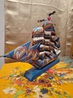 Handmade Ship Made Out Of Recycled Vintage Point Beer Cans