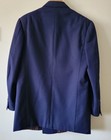 1940s Vintage Hub Double Breasted Wool Suit Medium Large Rockabilly Blue Navy