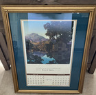 Vintage Maxfield Parrish Brown And Bigelow Calendar   Mill Pond   1964 Framed