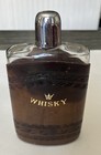 Made In Mexico Tooled Leather Whiskey Travel Bar Set Barware Vintage