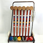 Vintage 6-player Croquet Set W  Rolling Cart