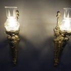 Pair Of Vintage French Louis Xvi Style Sconces    ornate Brass Torch Appliques