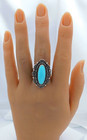 Gorgeous Carolyn Pollack Sterling Silver Turquoise Ring Size 9
