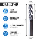 10pcs 4 Flute 5 16  X13 16  X2-1 2  End Mills Solid Carbide Altin Coated Cnc Bit