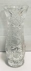 10    Cut Lead Crystal Vase Starburst Diamond Pattern European Handcrafted Glass
