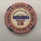 Ameristar Casino  2 50 Poker Gaming Chip Council Bluffs Iowa 1996