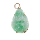 Vintage 14k Jadeite Budhha Pendant