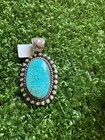 Navajo Sterling Silver Turquoise Pendant  Elouise Richards