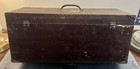 Handmade Wooden Tackle Box With Tray   Brass Accents Vintage Fishing Equipment