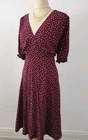 Vintage 1940s 1950s Style Purple Polka Dot Party Tea Dress Uk Size Uk 20 Us 16