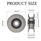Stainless Steel Deep-groove Ball Bearing Pulley  Metal Pulley  Wheel 50mm U