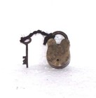 Brass Lock And New Key Old Vintage Antique Unique Rare Collectible