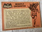 1966 Topps Batman Black Bat Card   50 Beastly Encounter  vg 