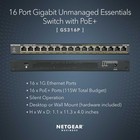 Netgear  gs316pp100nas  16 Port Poe Rack Mountable Ethernet Switch
