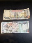 Lot Of Two Nepal 1000 Rupees Circulated Banknote Foreign World Currency